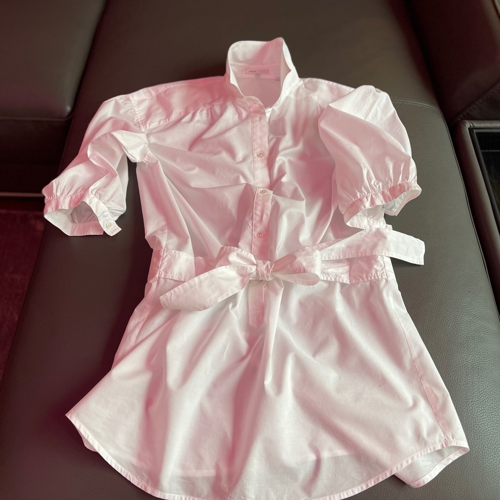 COPY - Vince Camuto white cotton shirt, puffy sleeves, M